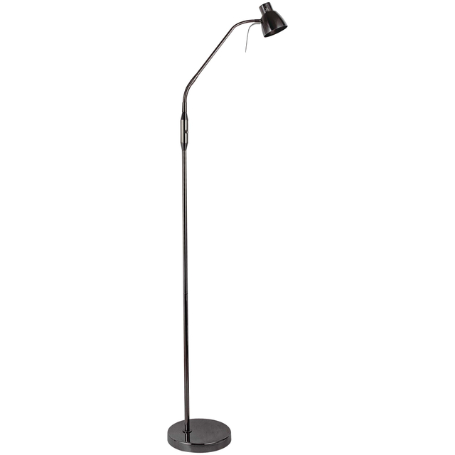 Minimalist Standing Floor Lamp with Dimmable GU10 Spot Light in Black Chrome Finish