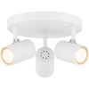 Simple and Elegant Decorative Ceiling Light with Three GU10 Lamps in Sandy White