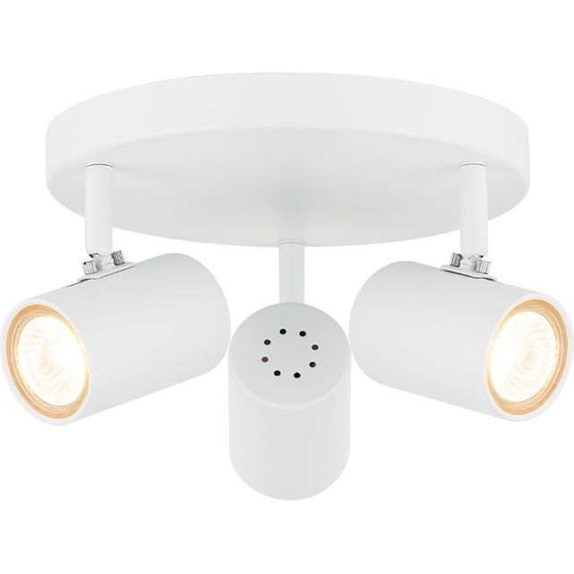 Simple and Elegant Decorative Ceiling Light with Three GU10 Lamps in Sandy White