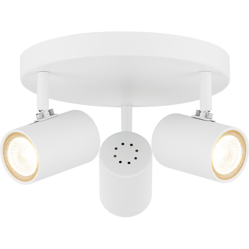 Simple and Elegant Decorative Ceiling Light with Three GU10 Lamps in Sandy White