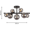 Nordic Authenic Design Ceiling Lamp Luxury Decorative Ceiling Light 7lys Matt Black & Smoky Glass G9