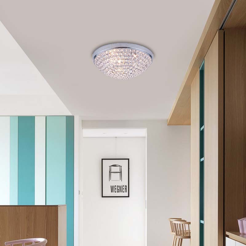 Elegant Classic Design Round Style Crystal Ceiling Light IP21 Dia.40 E14