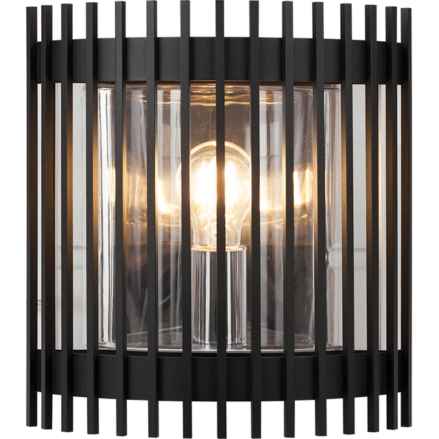 Modern Outdoor Wall Sconce Exterior Light Semicircular Iron Cage IP54 L E27