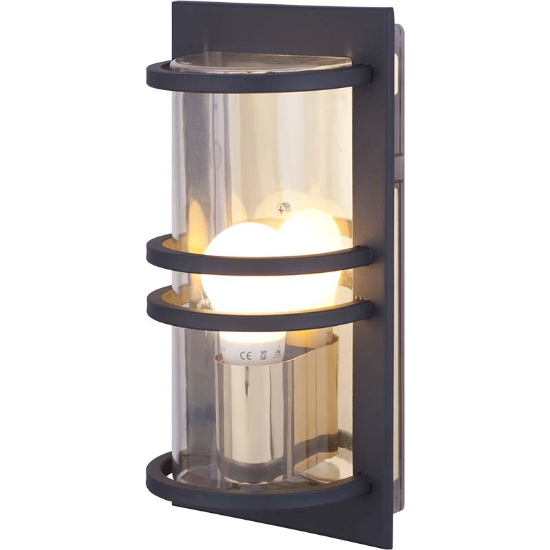 Modern Simplism Outdoor Wall Sconce Graphite with UV-stabilized & Unbreakable E27 IP54