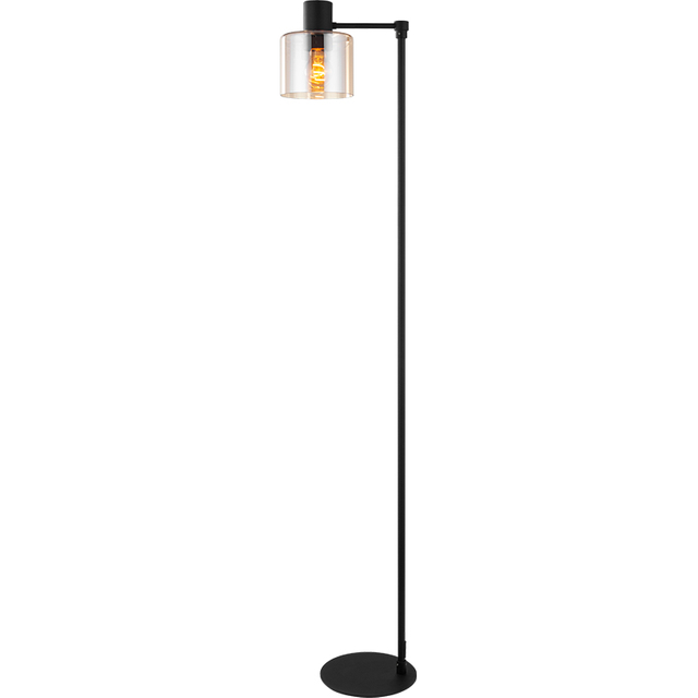 Modern Simple Style Standing Light Decorative Amber Glass Floor Lamp E27 Dim