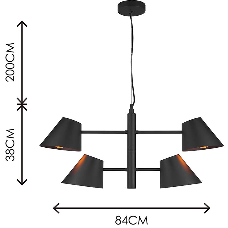 Nordic Modern Simple Light with Twin Swing Arms Adjustable Ceiling Pendent Light 4lys E27