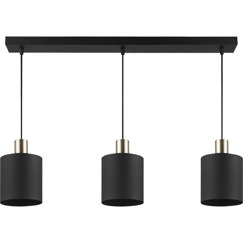 Modern Simple Chandelier Decorative Adjustable Long Pendent Light 3lys Shade All Sandy Black E27