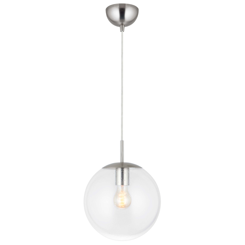 Simple Light Hanging Adjustable Clear Grass Ball Pendant Light Satin Dia25cm E27