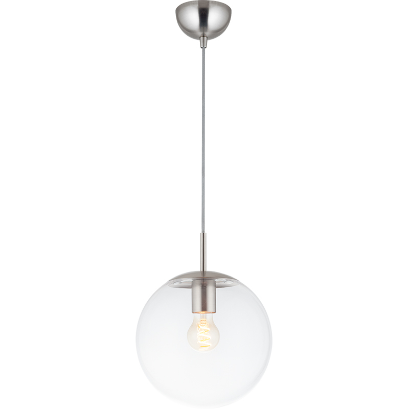 Simple Light Hanging Adjustable Clear Grass Ball Pendant Light Satin E27