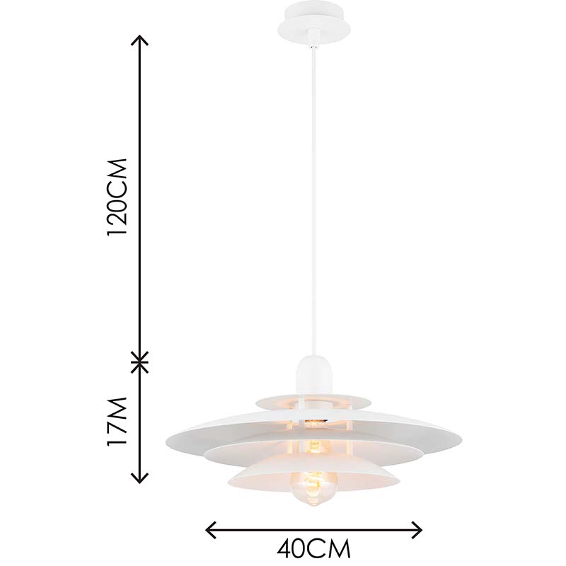 Nordic Round Light Attractive Chandelier Louvre Pendent Light Height Adjustable All Matt White E27