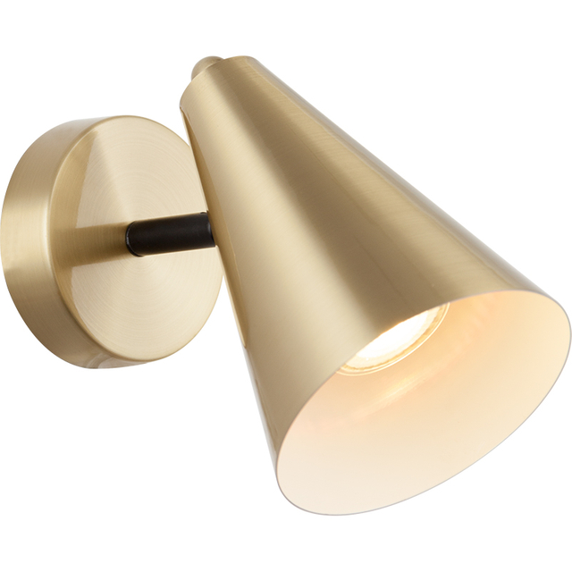 Minimalist Gold Wall Lamp with Adjustable Cone Shade and GU10 Socket