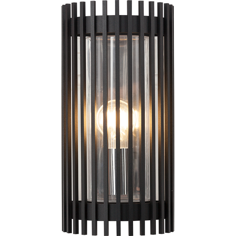 Modern Outdoor Wall Sconce Exterior Light Semicircular Iron Cage IP54 S E27