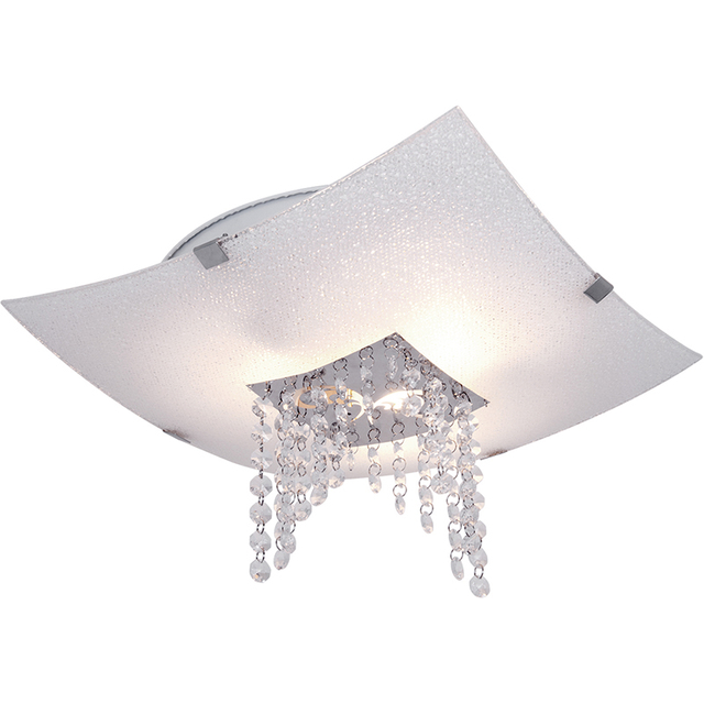 Classic Design with Highlighted Through Square Glass Ceiling Lamp with Crystal E27