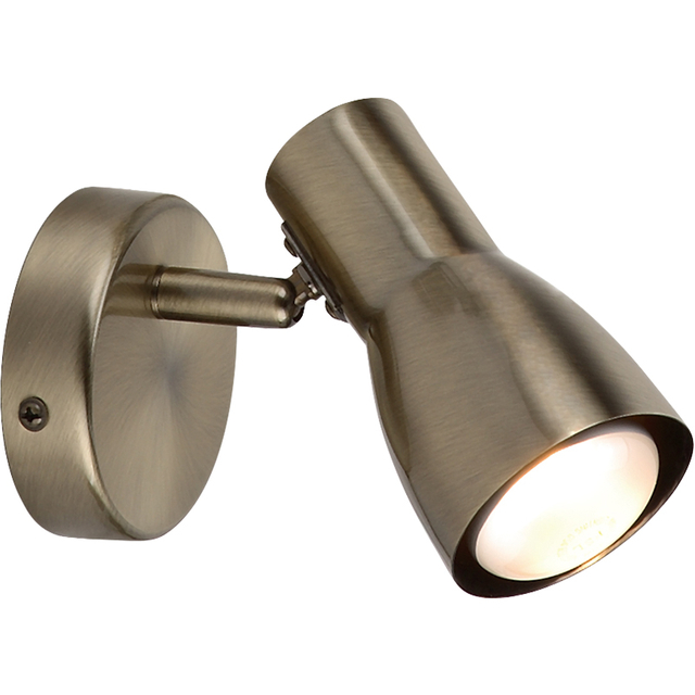 Contemporary Wall-mounted Antique Brass Spot Light with Simplistic Design and E14 Socket