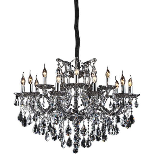 Classic Smoke Crystal Chandelier Design Noble Pendant Light 15lys Dia93cm E14