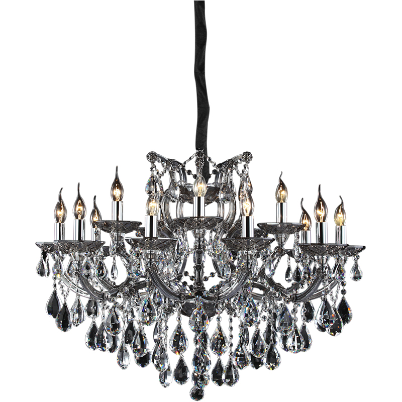 Classic Smoke Crystal Chandelier Design Noble Pendant Light 15lys Dia93cm E14