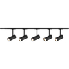 3-Wire Track Lighting System with 5 GU10 Spot Lights in Sandy Black Finish