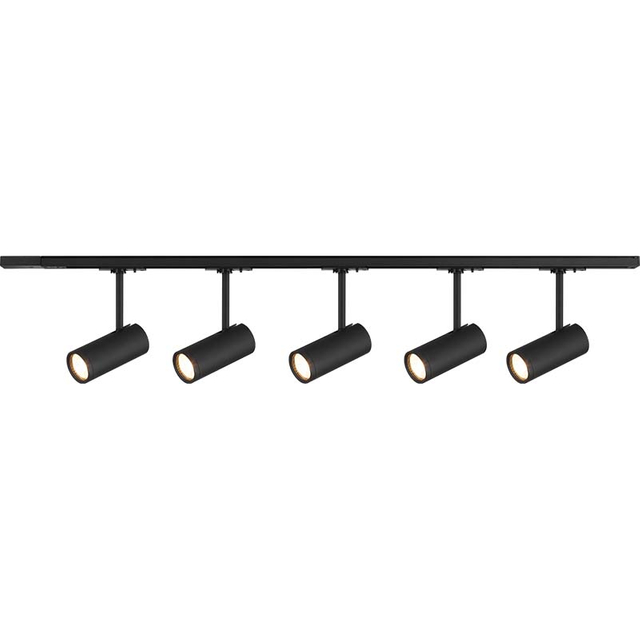 3-Wire Track Lighting System with 5 GU10 Spot Lights in Sandy Black Finish