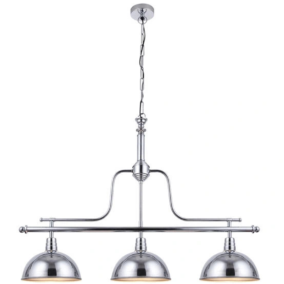 Nordic Metal Pendant Light Three Haeds Nickle Chrome E14