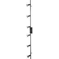 Modern 2 Straight Bars Swingable Ceiling Spotlight Light Satin 6-Lights Black GU10