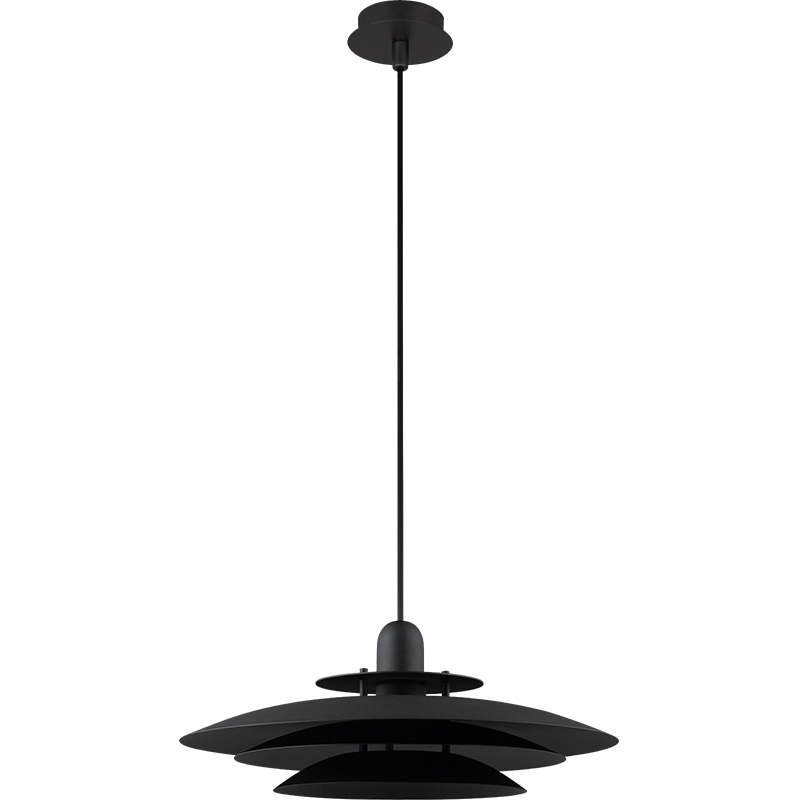 Nordic Round Light Attractive Chandelier Louvre Pendent Light Height Adjustable Matt Black E27