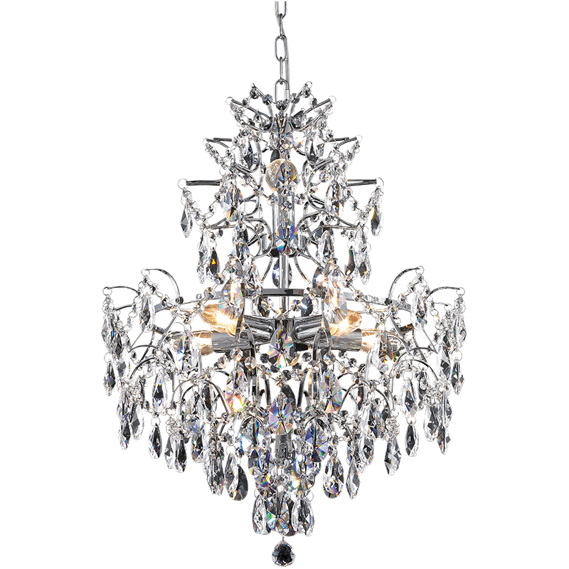 Classic Clear Crystal Chandelier Design Noble Pendant Light 6lys Dia50cm E14