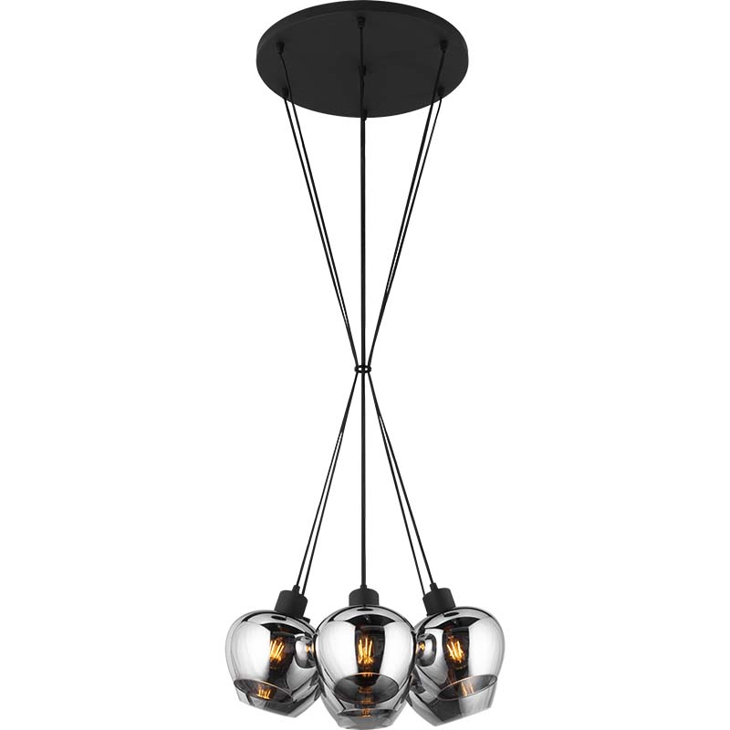 Modern Elegance of the Kelly Adjustable Full Smoke Glass Pendant Light