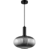 Elegant Pendant Lamp with Beautiful Smoke-colored Glass of Corrugated E27