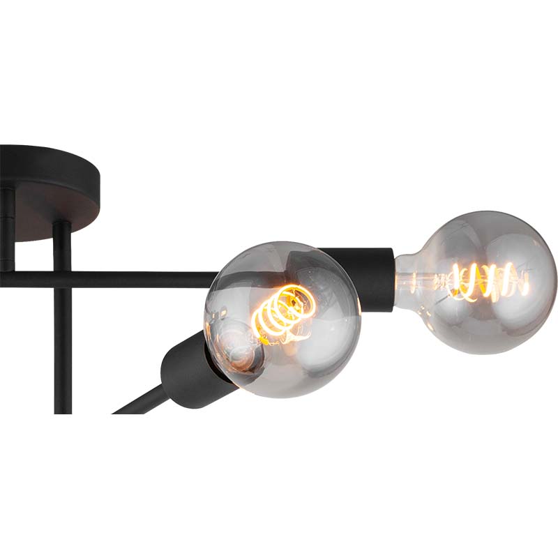 Modern Industrial Adjustable Ceiling Light 6lys Sandy black E27