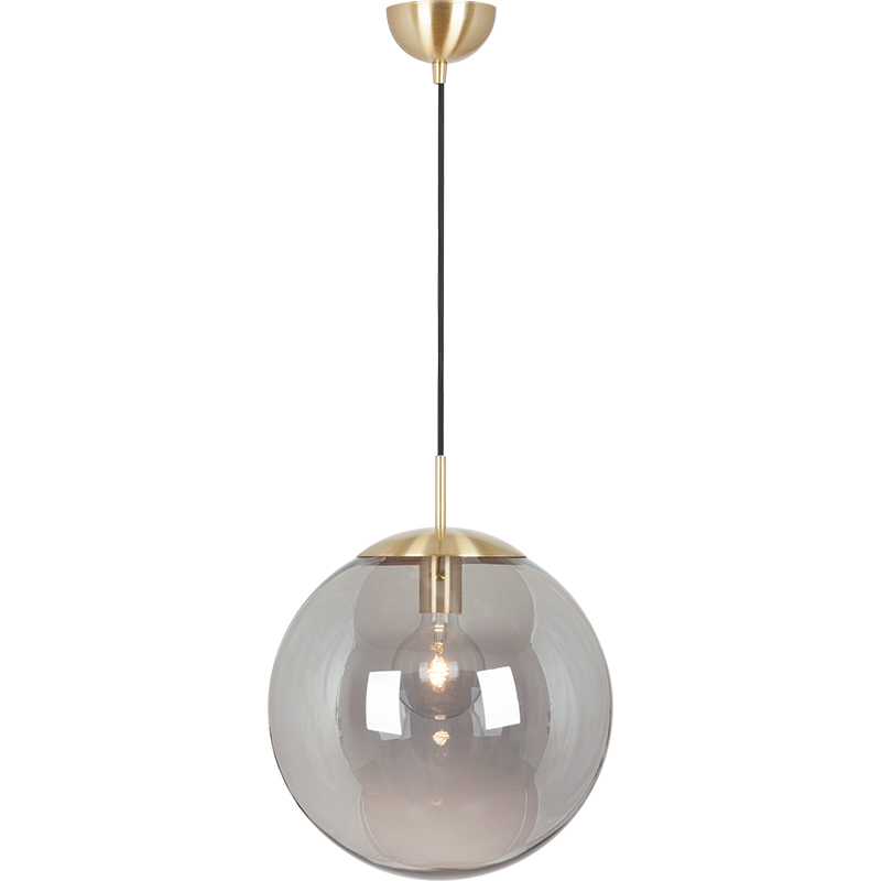 Simple Light Hanging Adjustable Light Smoke Grass Ball Pendant Light Dia35cm Matt Brass E27