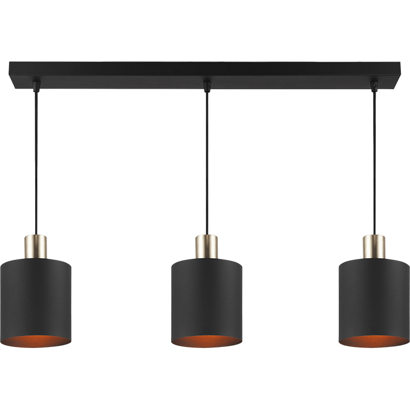 Modern Simple Chandelier Decorative Adjustable Long Pendent Light 3lys Shade All Sandy Black E27