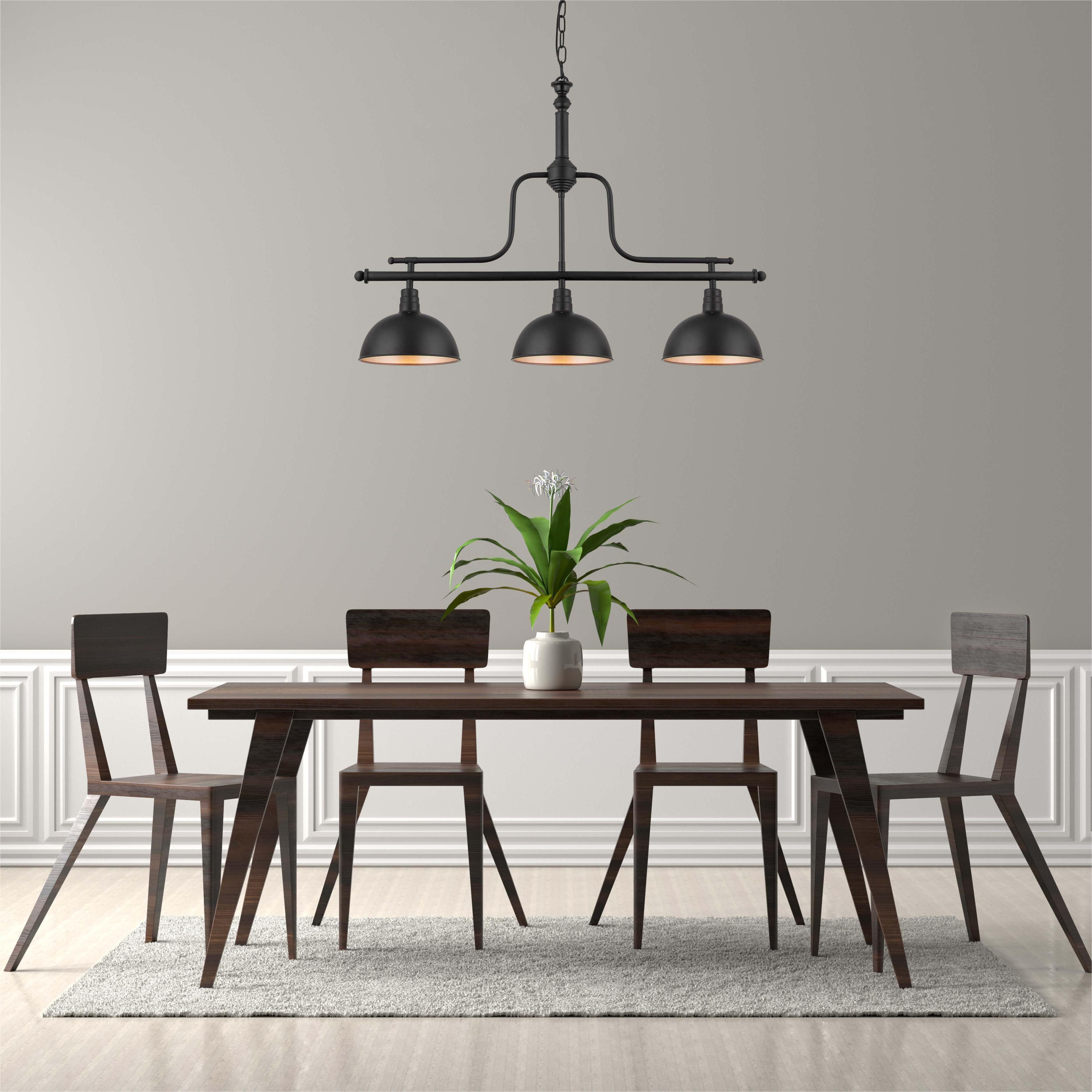 Nordic Metal Pendant Light Three Haeds Matt Black E14