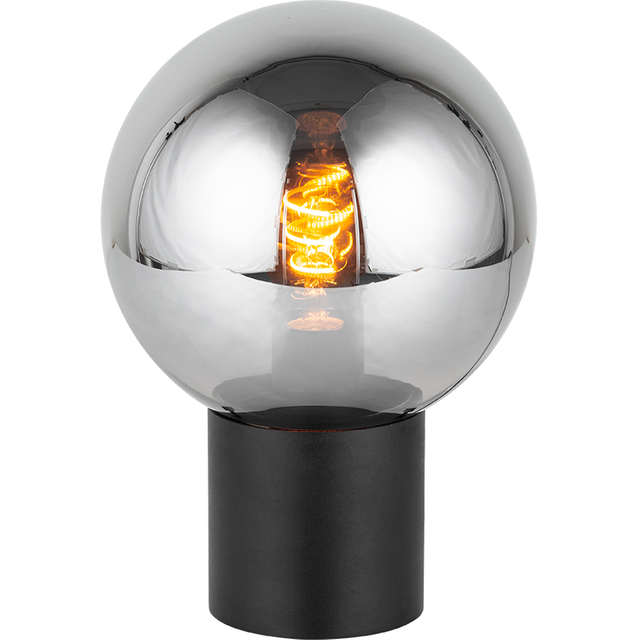 Nordic Authentic Design Smoke Glass Desk Light with Modern Ball Shape and E27 Socket