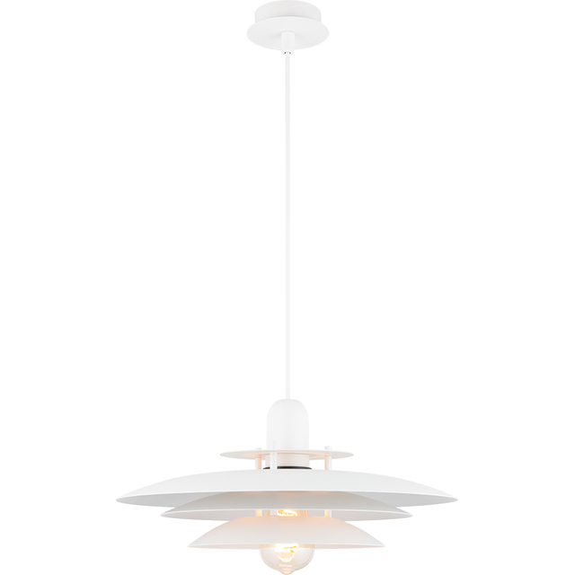 Nordic Round Light Attractive Chandelier Louvre Pendent Light Height Adjustable All Matt White E27