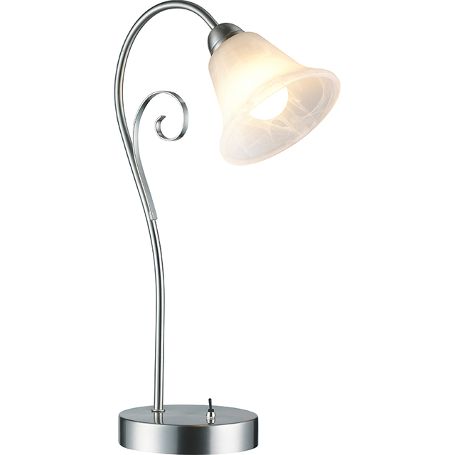 Alabaster Glass Desktop Lamp with Classic Style and E14 Light Bulb Socket