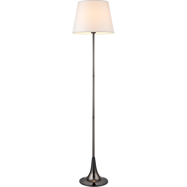 Stylish Black Chrome Floor Lamp with Simple Plain Design and E27 Socket