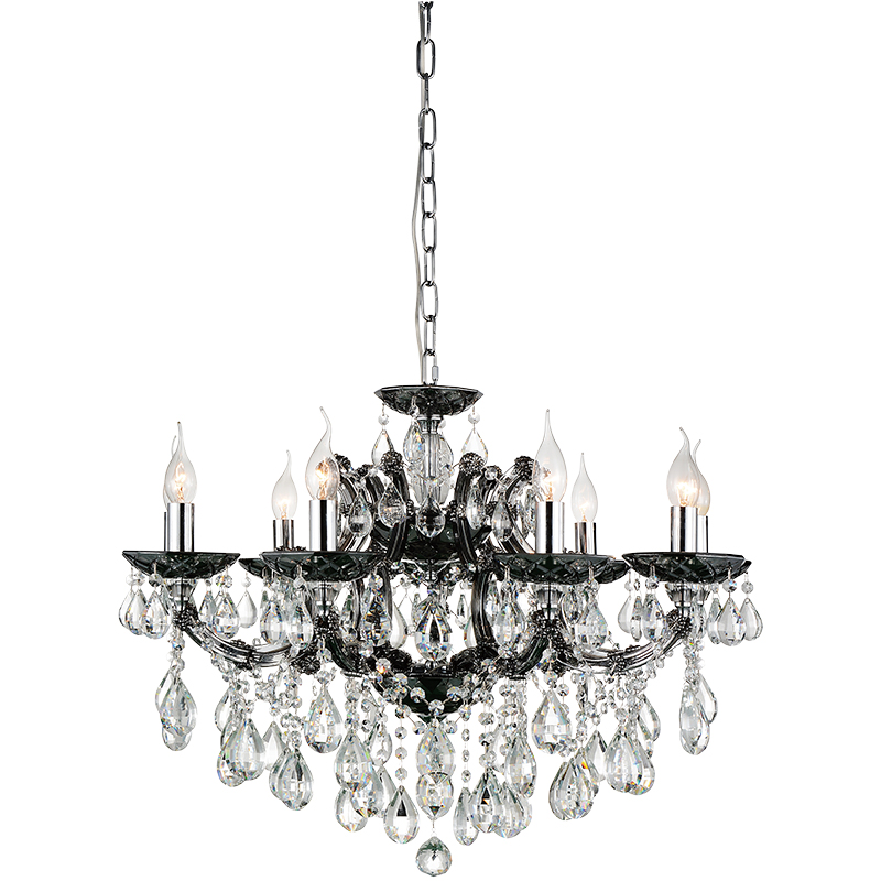 Classic Smoke Crystal Chandelier Design Noble Pendant Light 9lys Dia75cm E14