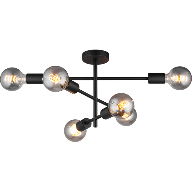 Sputnik Industrial Adjustable Ceiling Light 6lys Sandy Black E27