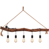 Creative Simple Chandelier Retro Decorative Adjustable Nature Wood Pendent Light 5lys E27