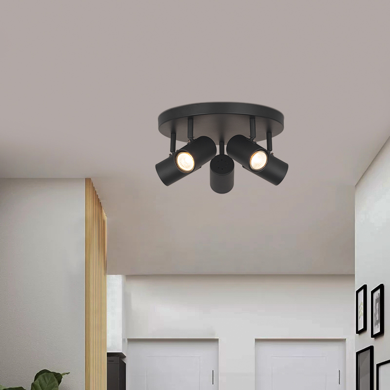 Nordic Modern Style Ceiling Lamp Simple Decorative Ceiling Spot Light 5lys Sandy Black GU10