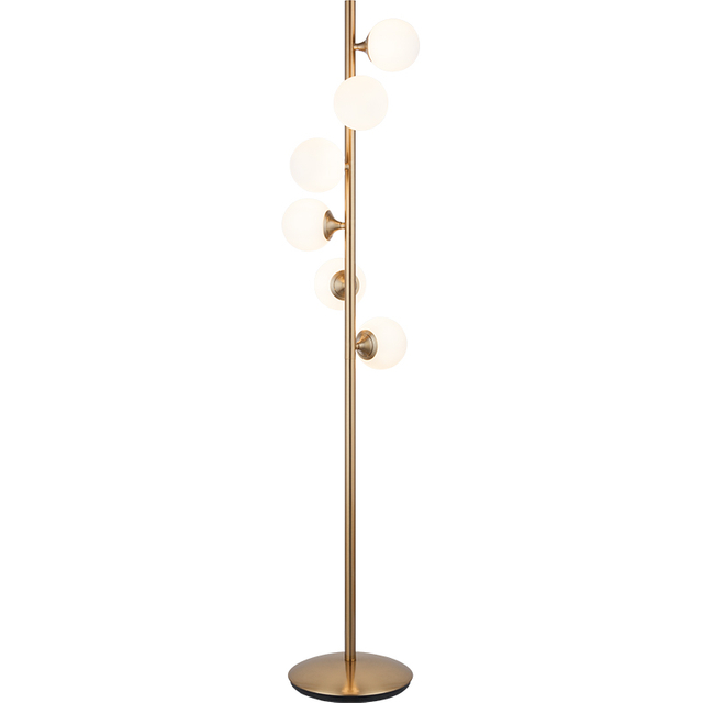 Sophisticated Opal Glass Globe Floor Lamp with Lollipop Glass Design and G9 Dimming