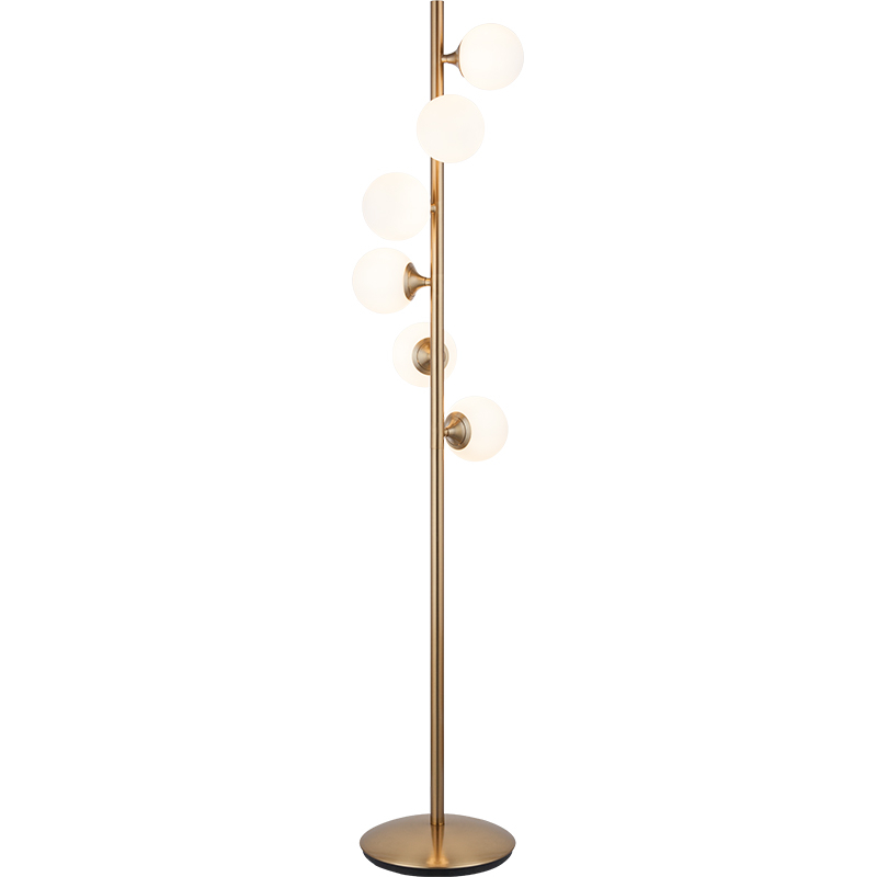 Sophisticated Opal Glass Globe Floor Lamp with Lollipop Glass Design and G9 Dimming