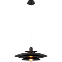 Nordic Round Light Attractive Chandelier Louvre Pendent Light Height Adjustable Matt Black E27