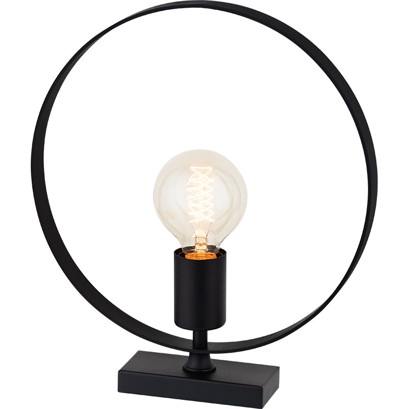 Attractive Design Black Round Metal Fram Table Lamp E27