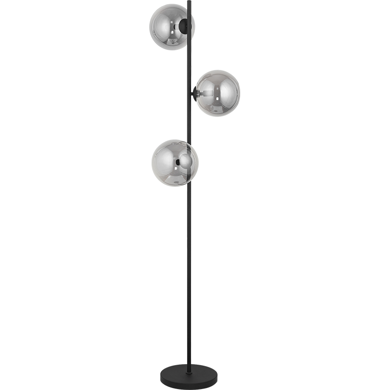 Elegant Nordic Authenic Design Standing Light Smoke Globe Glass Floor Lamp 3lys G9 Dim