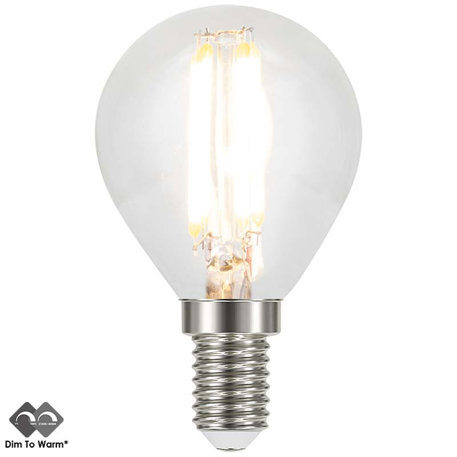 Perfect Ambiance with the 230V E14 G45 LED 4.5W Dim-to-Warm Clear Bulb