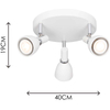 Minimalist Nordic Style Ceiling Spot Light with Three Sandy White GU10 Lights, EMIL Collection