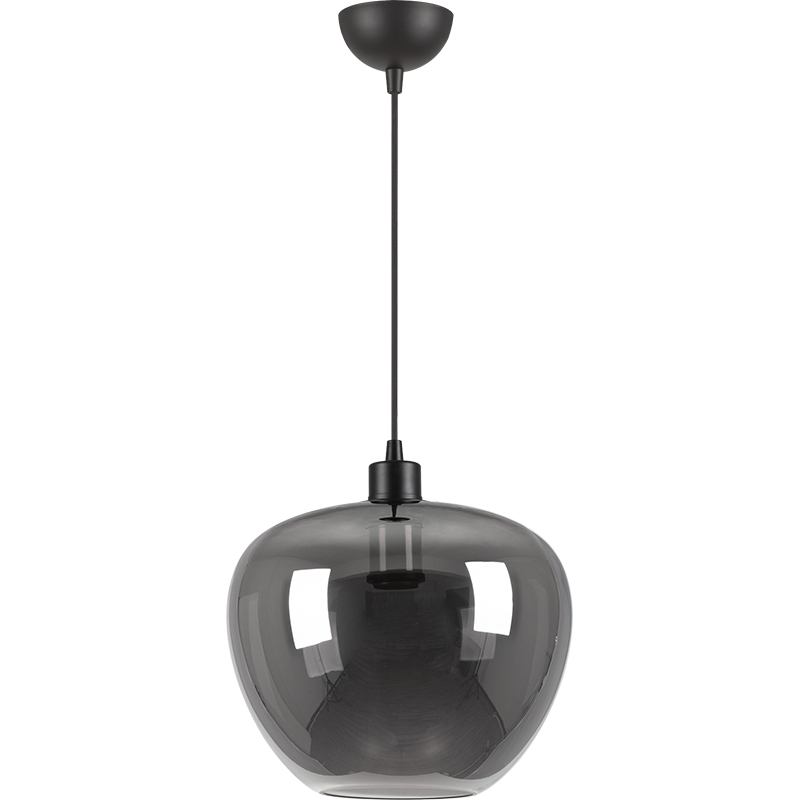 Modren Simple Light Kelly Chandelier Full Smoke Glass Adjustable Pendant Light Dia29cm E27