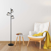 Simple Design Black Floor Lamp with Smoke Glass Shades and G9 Lighting