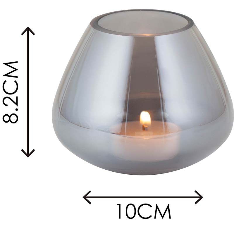 Enhance Decor with the Elegant Kelly Full Smoke Glass Candle Holder/Vase